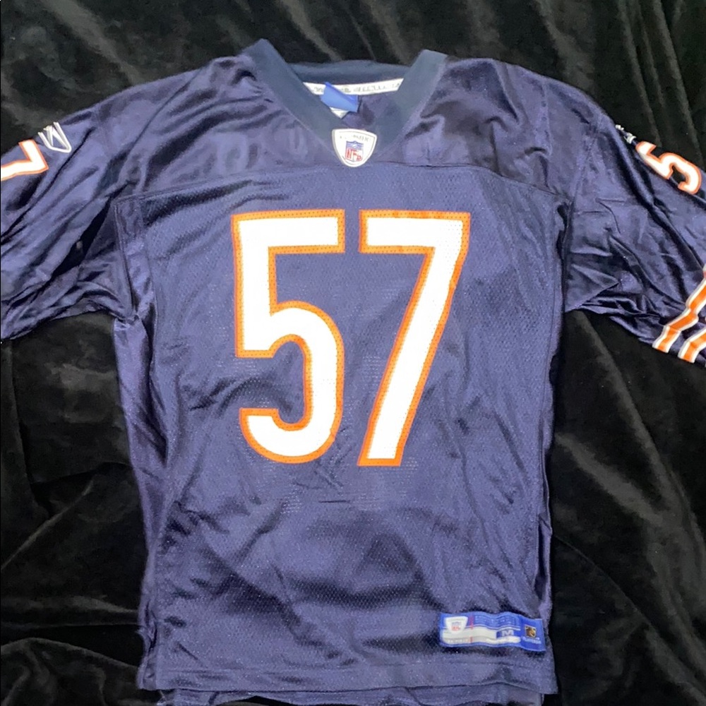 Navy Blue Football Jersey with Orange Accents